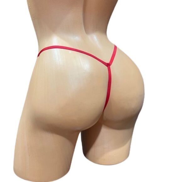 Victorias Secret Dream Angels Soft Satin Ruffle Trim V String  thong Panty Red - Picture 7 of 9